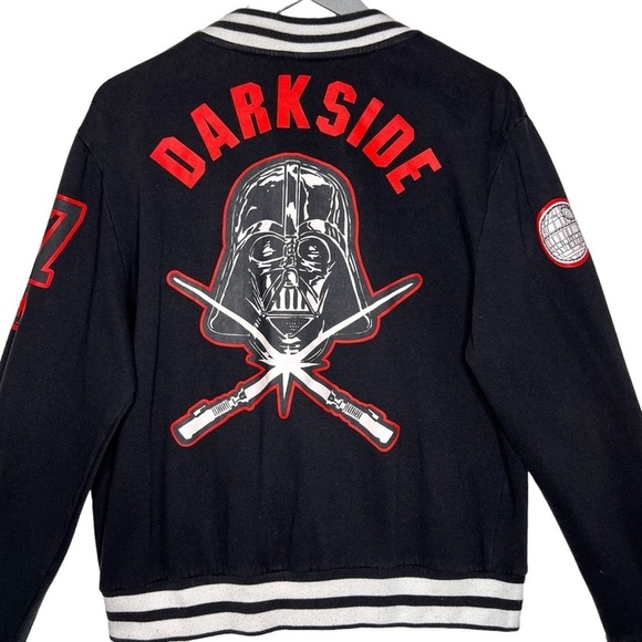 Star Wars Darth Vader Varsity Bomber Jacket Youth Size L Lightsaber Dark Side - Picture 4 of 12